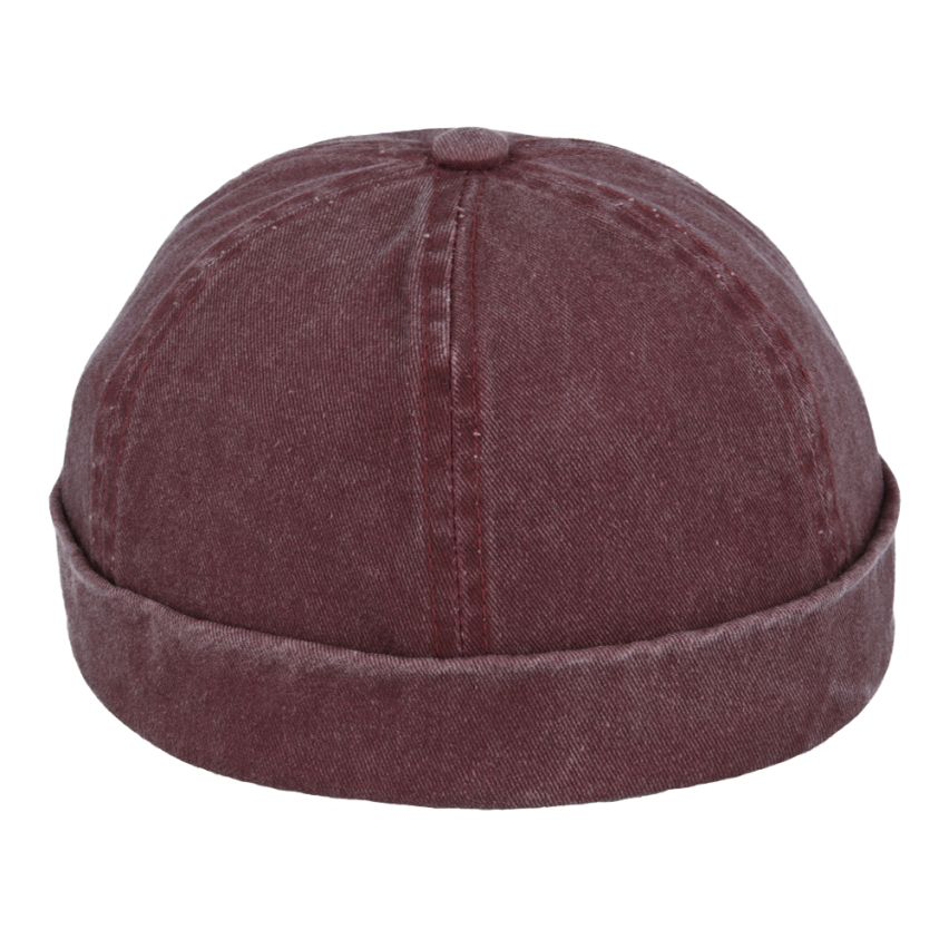 Cotton Docker Hat in Washed Red