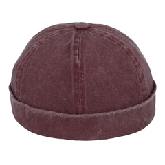 Cotton Docker Hat in Washed Red