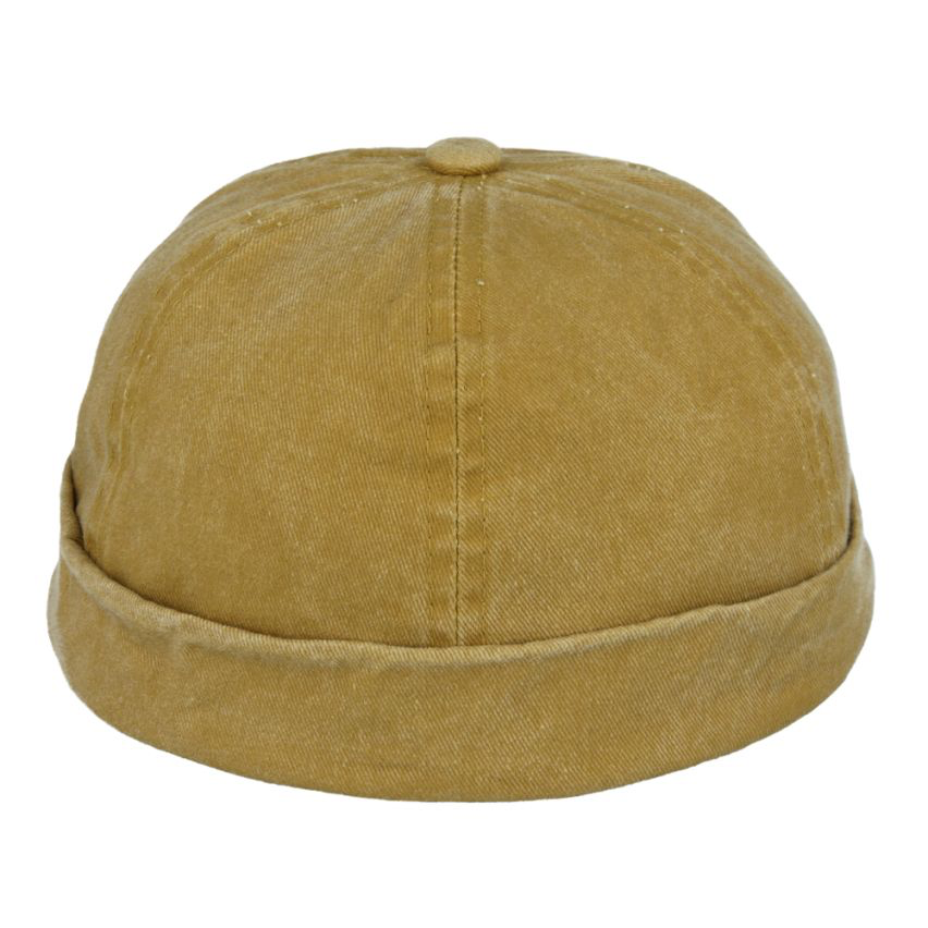 Cotton Docker Hat in Washed Yellow