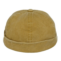 Cotton Docker Hat in Washed Yellow