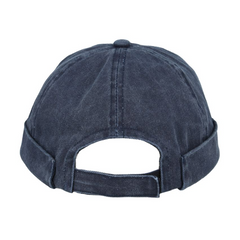 Cotton Docker Hat in Washed Navy