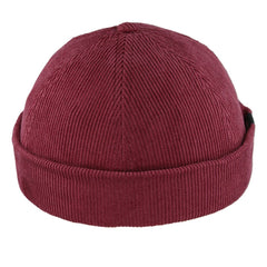 Corduroy Docker Hat in Burgundy