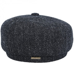 Harris Tweed Baker Boy in Dark Grey