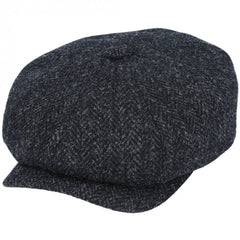 Harris Tweed Baker Boy in Dark Grey