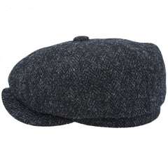 Harris Tweed Baker Boy in Dark Grey