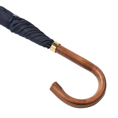 Traditional Walking Umbrella Natural Chestnut with Midnight Navy