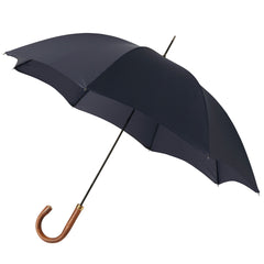 Traditional Walking Umbrella Natural Chestnut with Midnight Navy