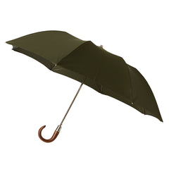 Telescopic Umbrella Smooth Maple with Hunter Green