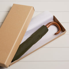 Telescopic Umbrella Smooth Maple with Midnight Navy