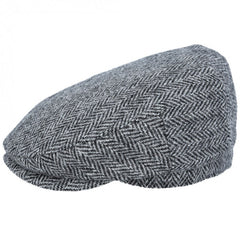 Harris Tweed Flat Cap in Light Grey