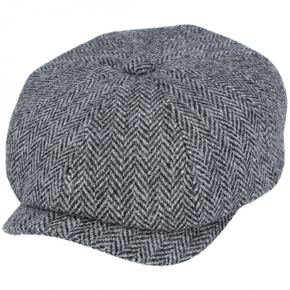Harris Tweed Baker Boy in Light Grey