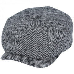 Harris Tweed Baker Boy in Light Grey