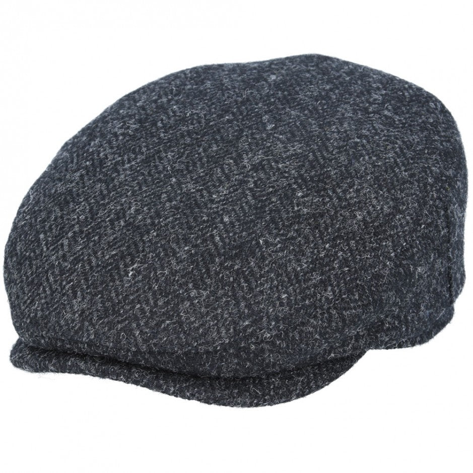 Harris Tweed Flat Cap in Dark Grey