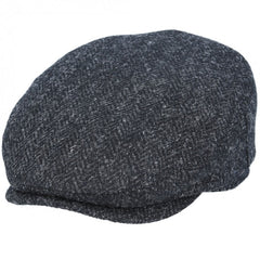 Harris Tweed Flat Cap in Dark Grey