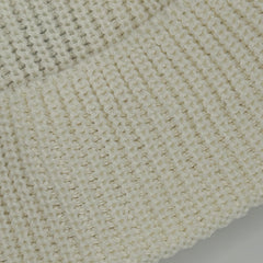 Lead and Ball Cotton Beanie in White