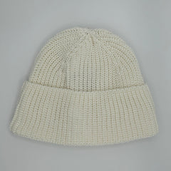 Lead and Ball Cotton Beanie in White