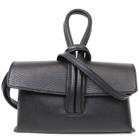 Black Leather Clutch Bag