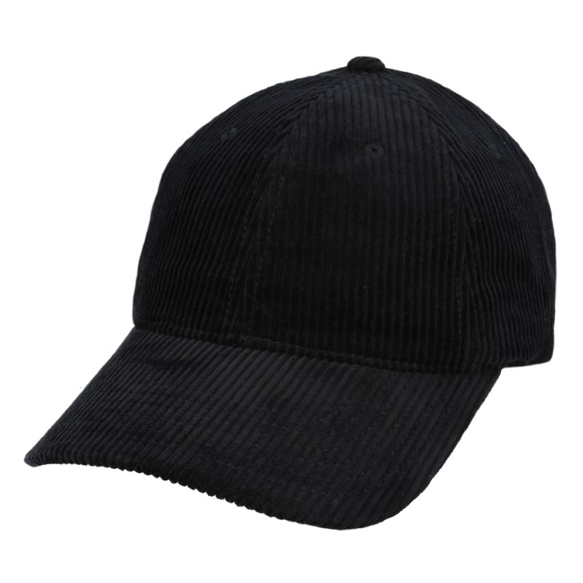 Corduroy Baseball Cap in Black
