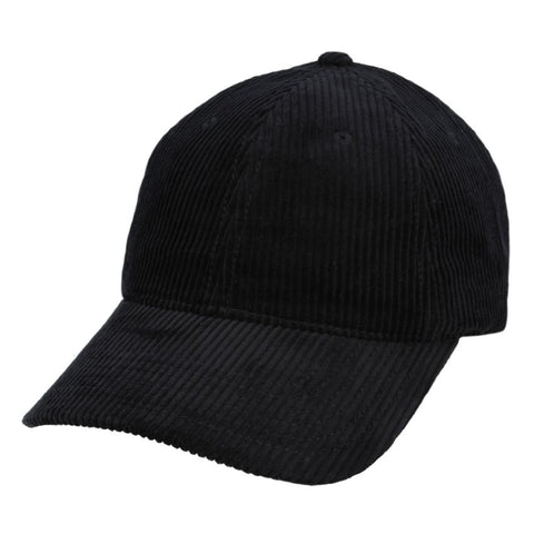Corduroy Baseball Cap in Black
