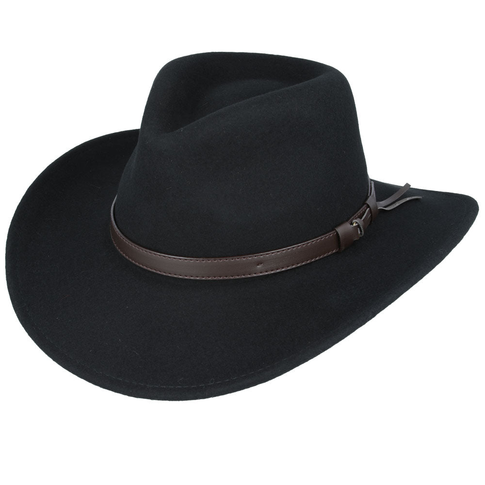 Crushable Cowboy Hat in Black