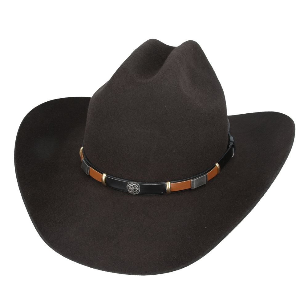 Stiff Brim Cowboy Hat in Brown