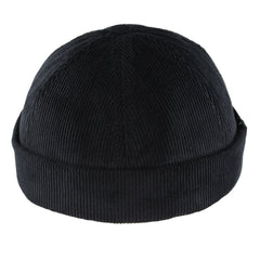 Corduroy Docker Hat in Black