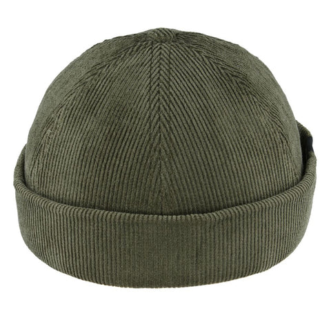 Corduroy Docker Hat in Olive Green