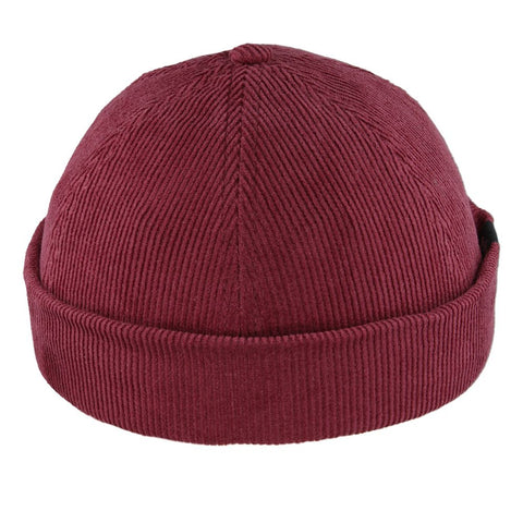 Corduroy Docker Hat in Burgundy