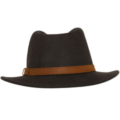 Wool Fedora in Brown