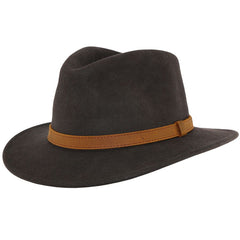 Wool Fedora in Brown
