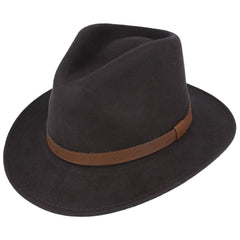 Wool Fedora in Brown