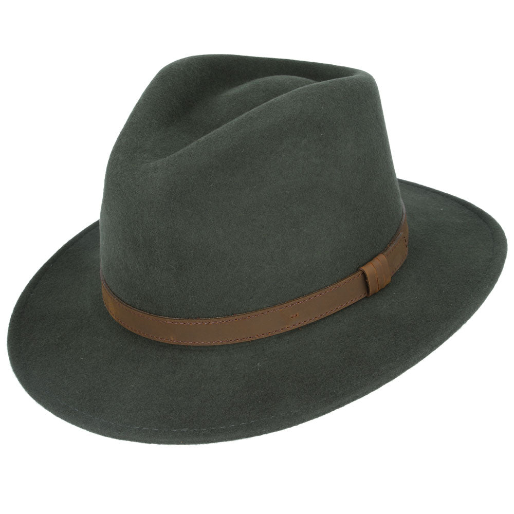 Wool Fedora in Green