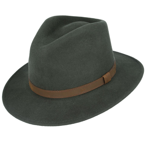 Wool Fedora in Green