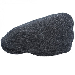 Harris Tweed Flat Cap in Dark Grey
